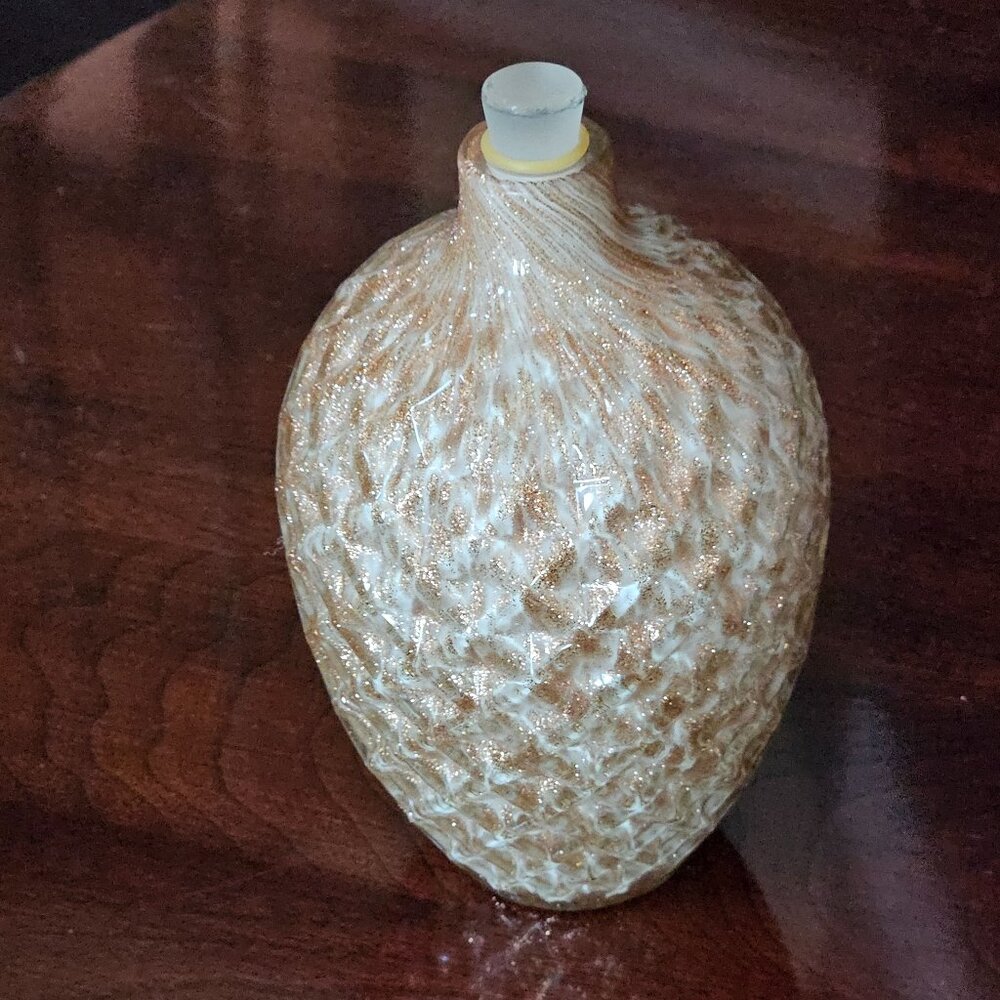 RARE JAY STRONGWATER ORCHID REPLACEMENT VANITY MOUTH BLOWN GLASS PERFUME BOTTLE